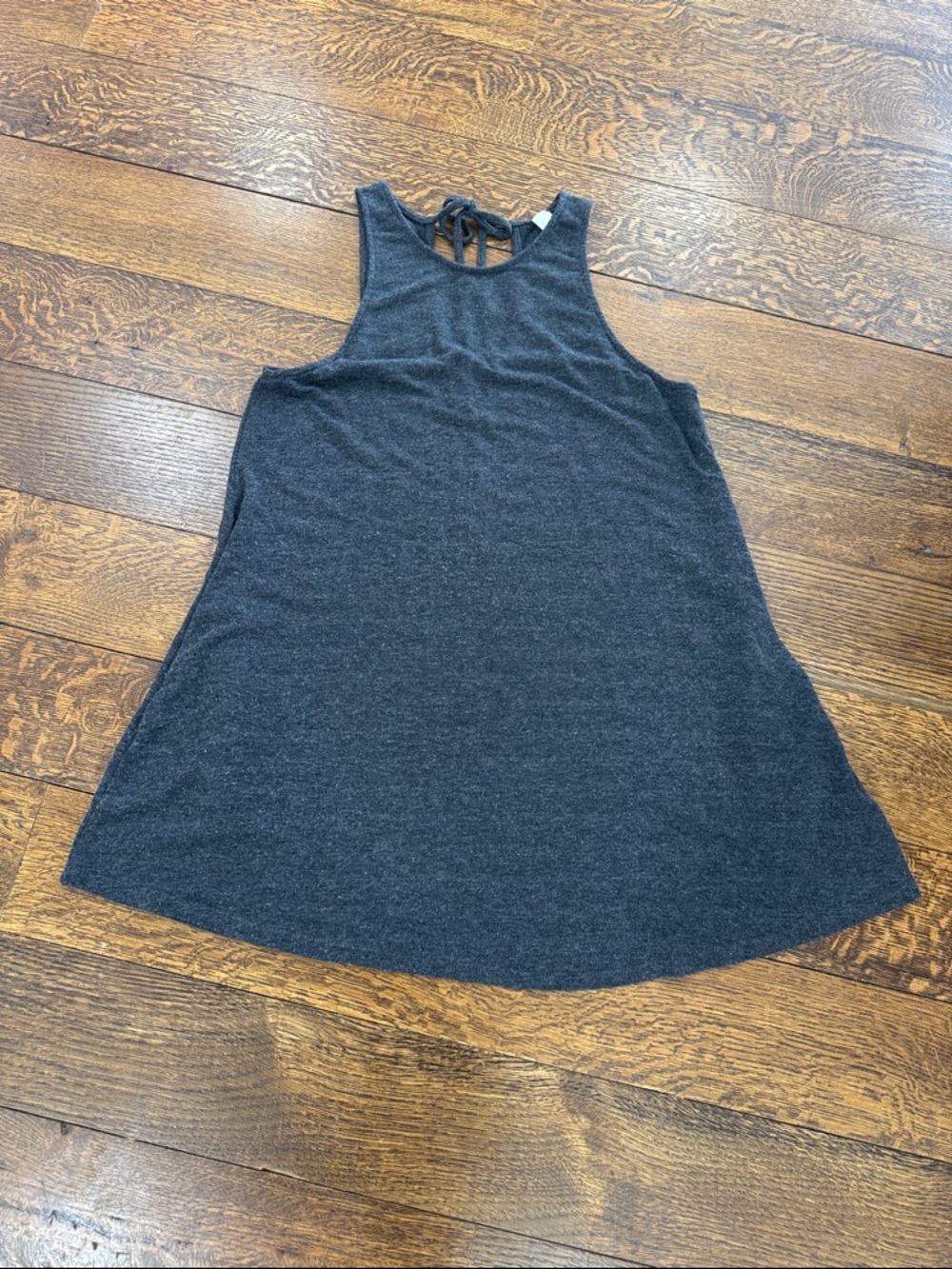 Women’s Charcoal Gray Sleeveless Swing Dress with pockets